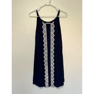 Westport 1962 Mini Dress Tank Navy with Lace Stripe lined Womans Size S